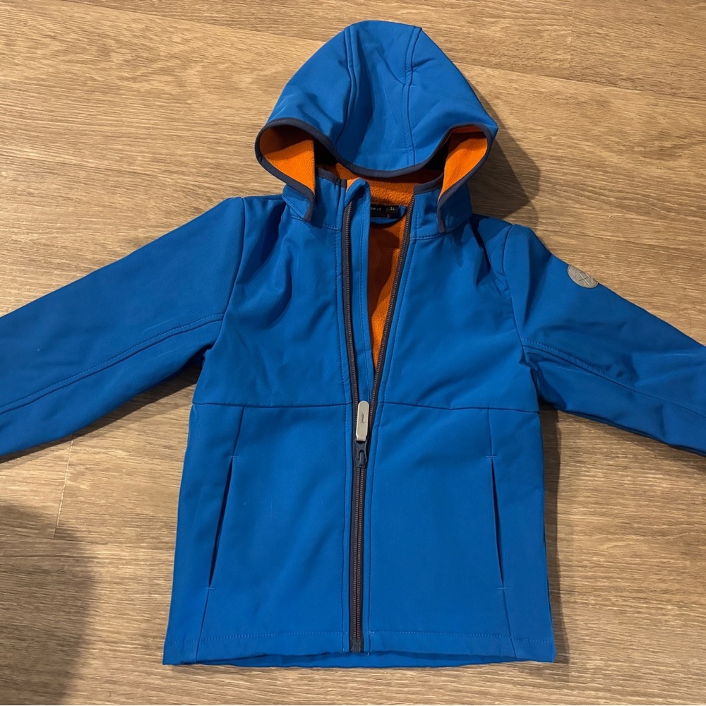 Vibrant Blue Kids Raincoat with Orange Lining